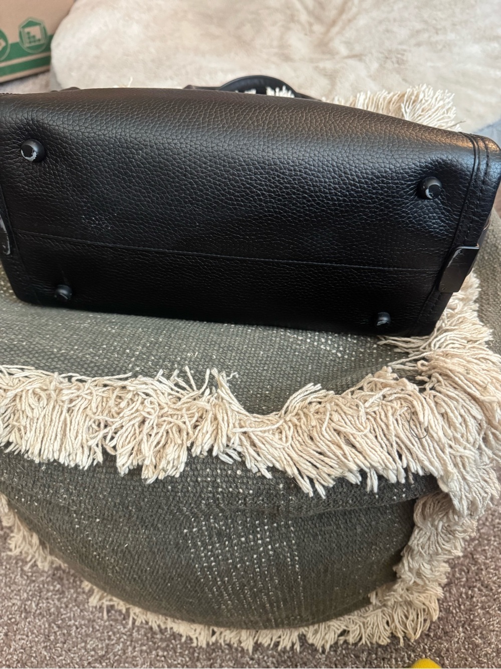 RARE Coach Matte Black on Black Pebbled Swagger 27 Leather Satchel image 3